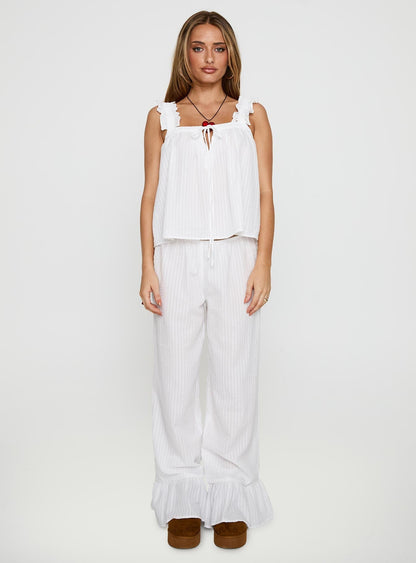 Santabelle Frill Pants White