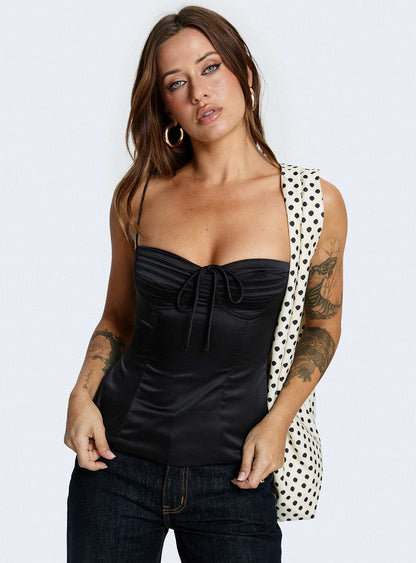 Hildy Tie Back Top Black