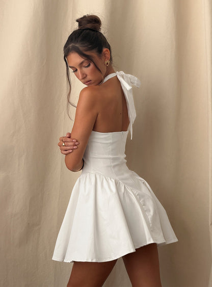 Karisse Halter Mini Dress White