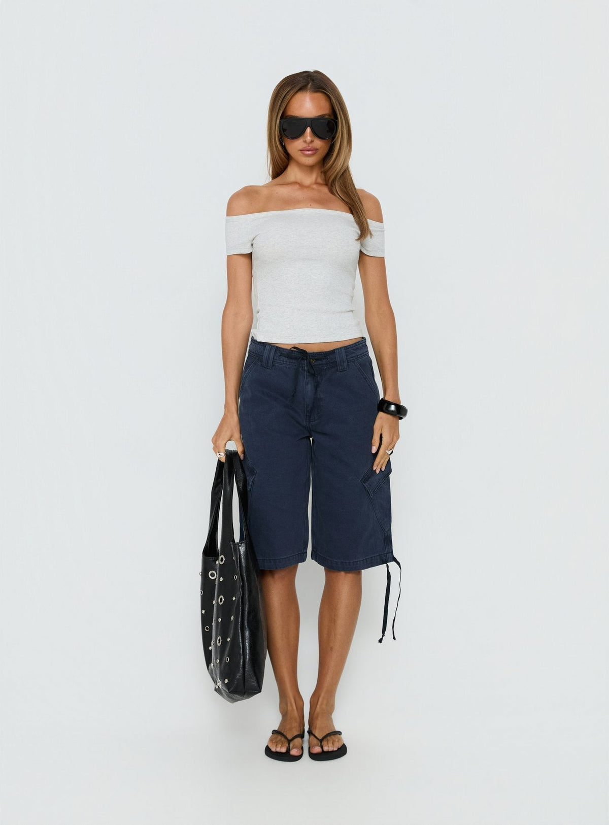 Apres Tie Waist Jorts Navy