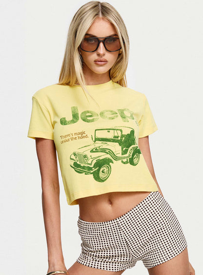 Jeep Girl Graphic Top Yellow