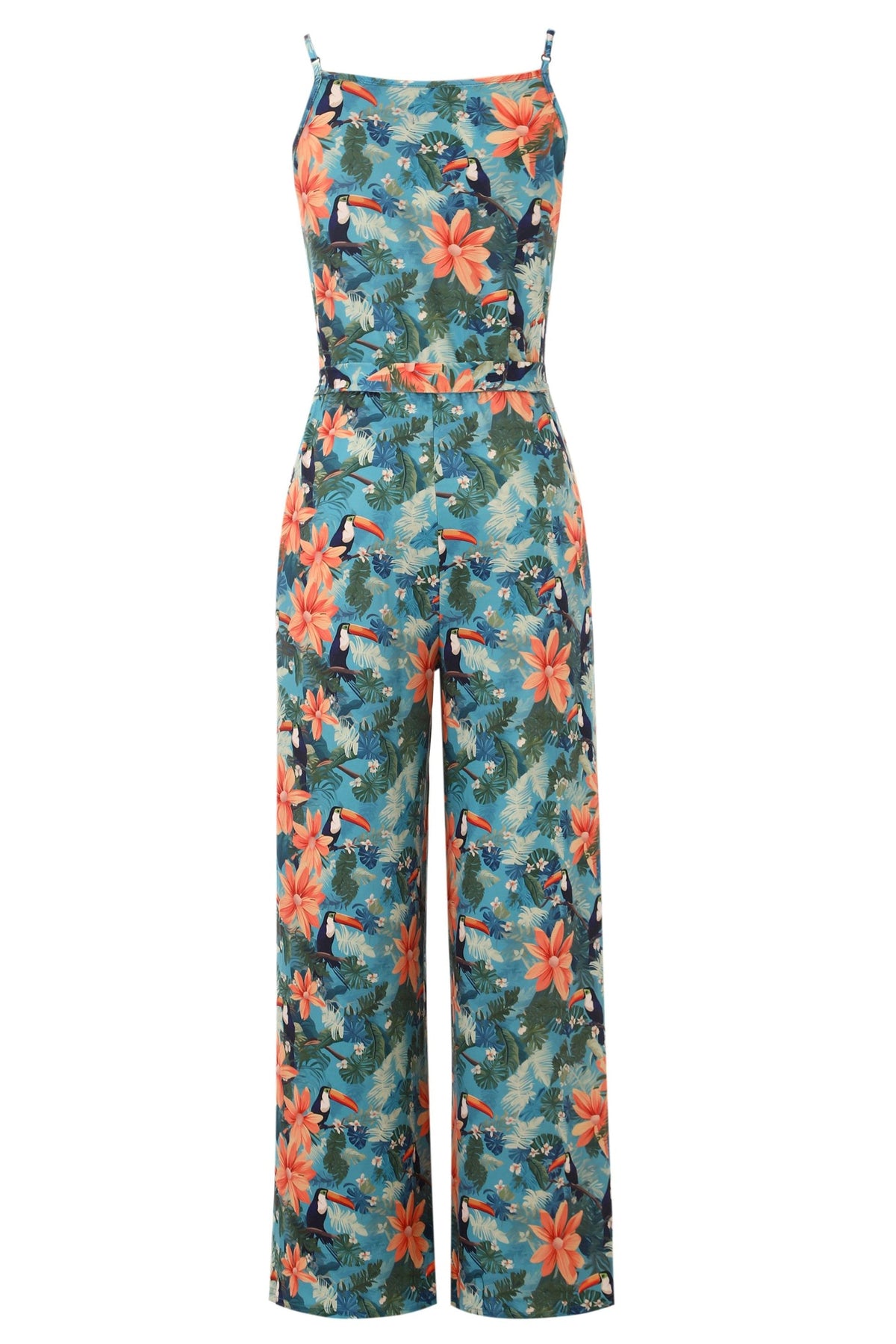 Brigitte Tropical Toucan Strappy Jumpsuit