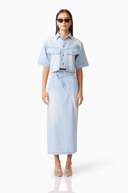 CURAAE Silvie Denim Top & Skirt Set