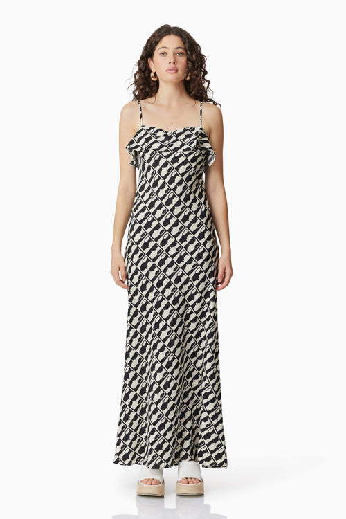 CURAAE Gianna Maxi Dress In Black & White