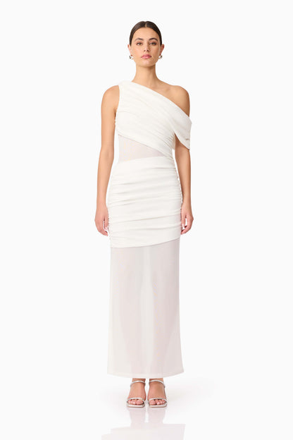 Darya Asymmetrical Gown in White