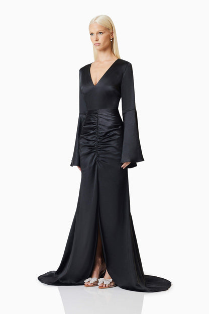 Clementine Eventwear Maxi Gown In Black