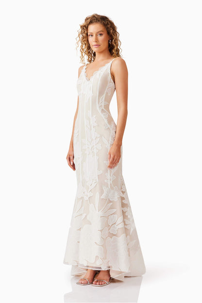 Florian Lace Gown in White