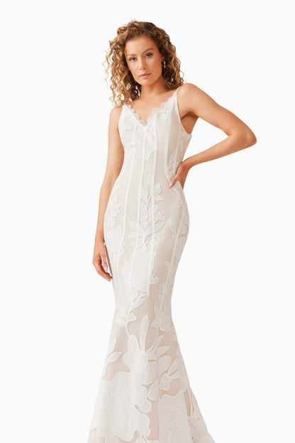 Florian Lace Gown in White