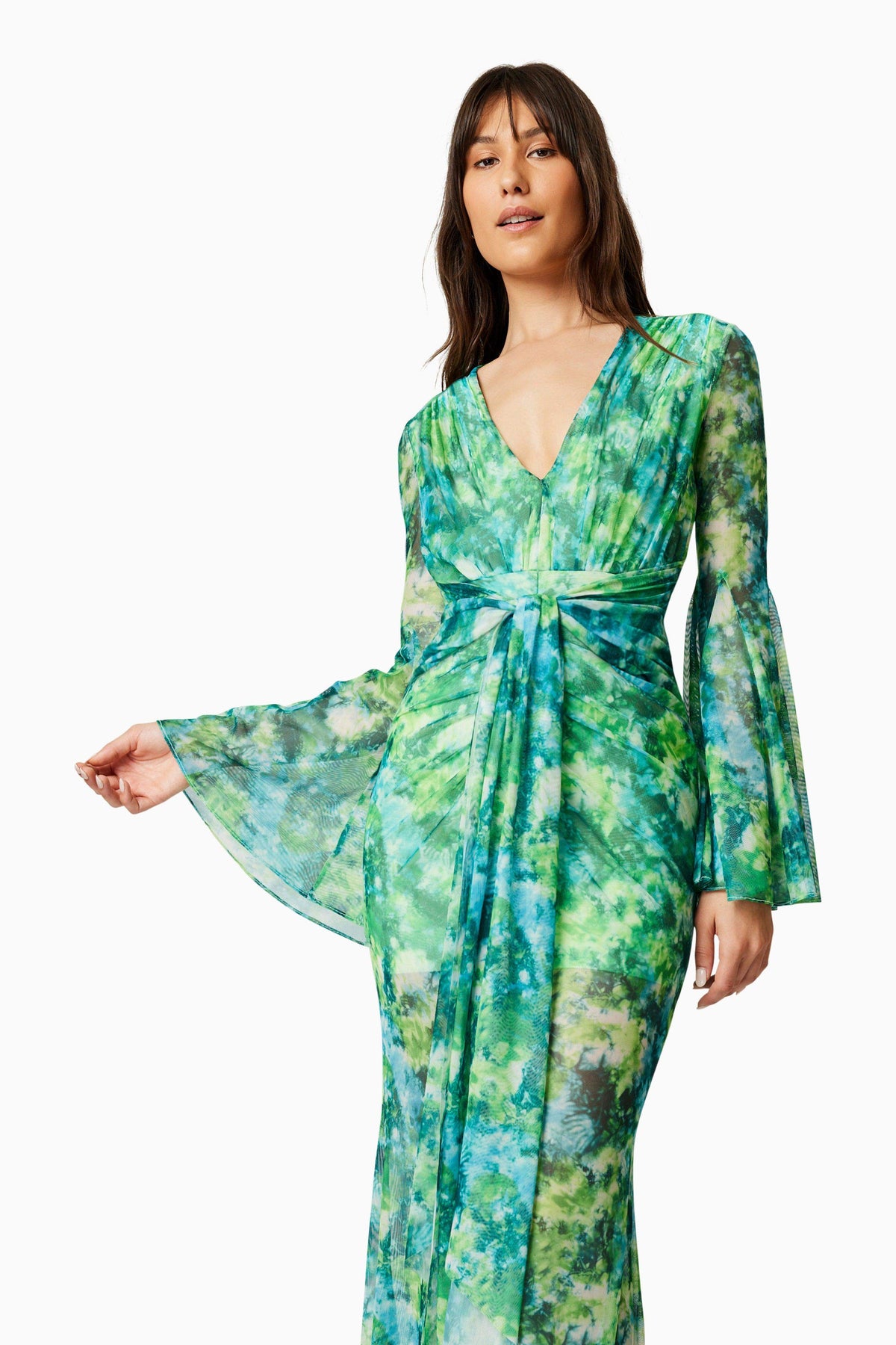 Jonquil Long Sleeve Maxi Dress In Green