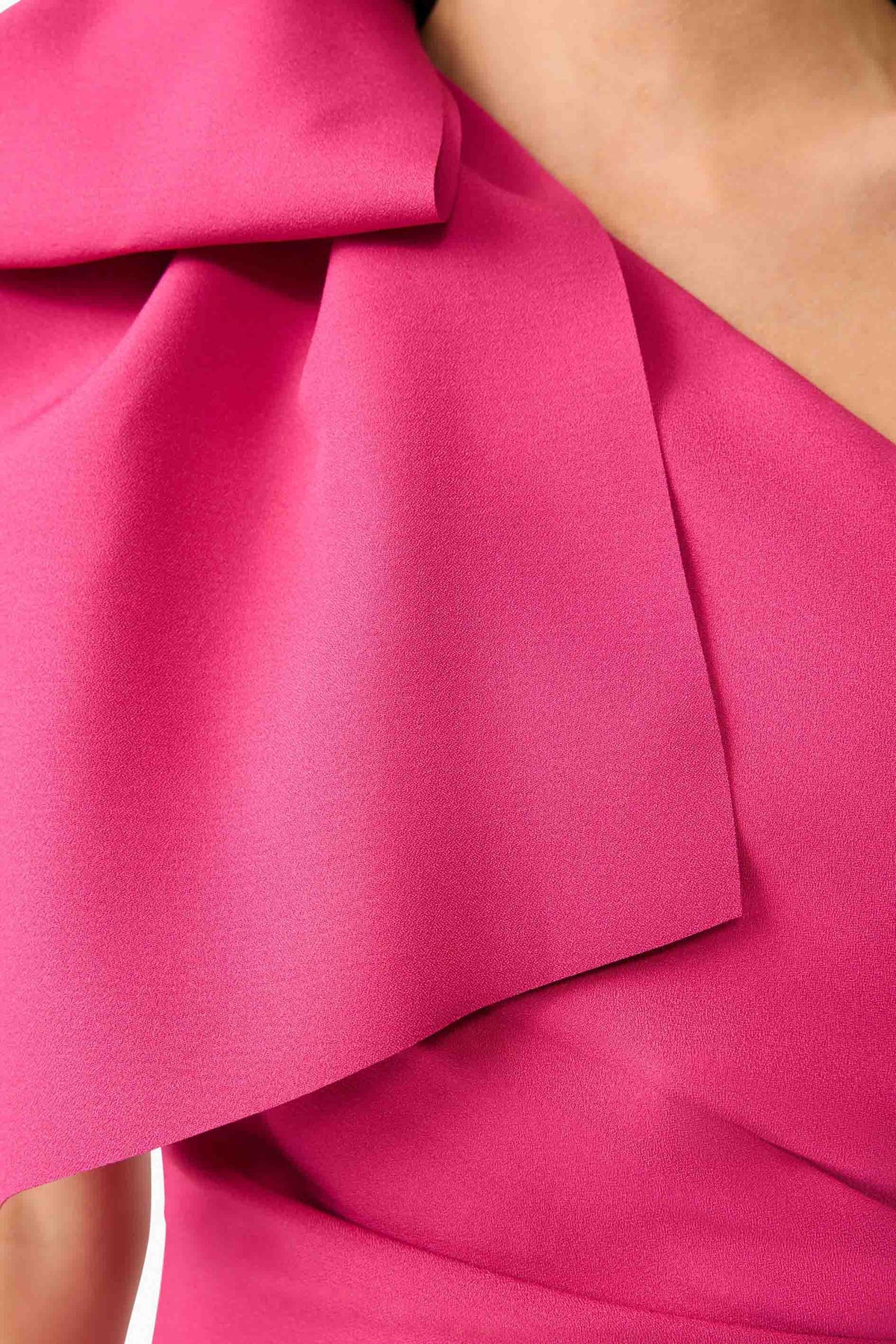 Elysie Asymmetrical Midi Dress in Pink