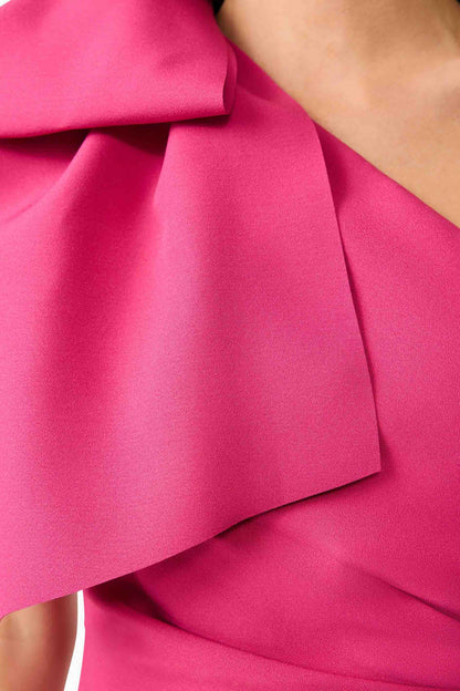 Elysie Asymmetrical Midi Dress in Pink