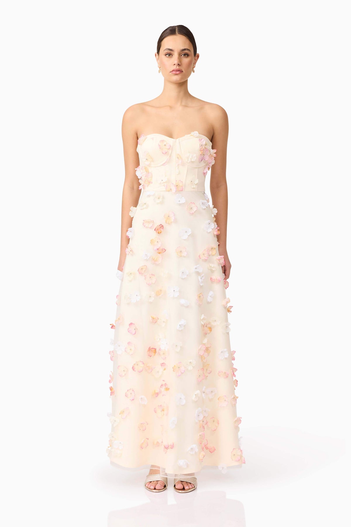 Livia Strapless Maxi Dress in Yellow