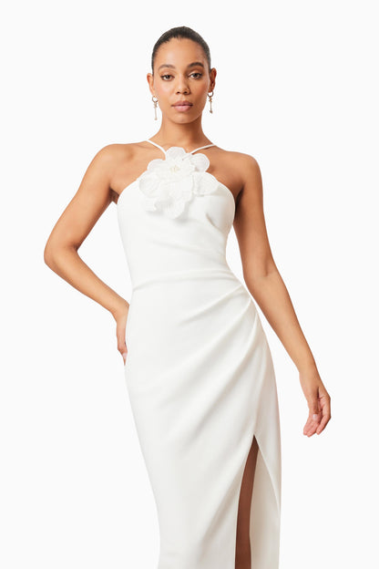 Janelle 3D Midi Dress In White