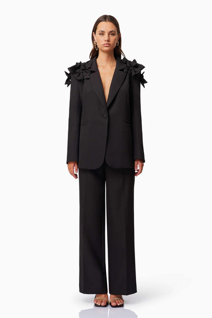 Kennedy Straight Leg Tailored Pants in Black