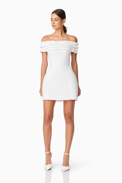 Sonya Off The Shoulder Mini Dress in White