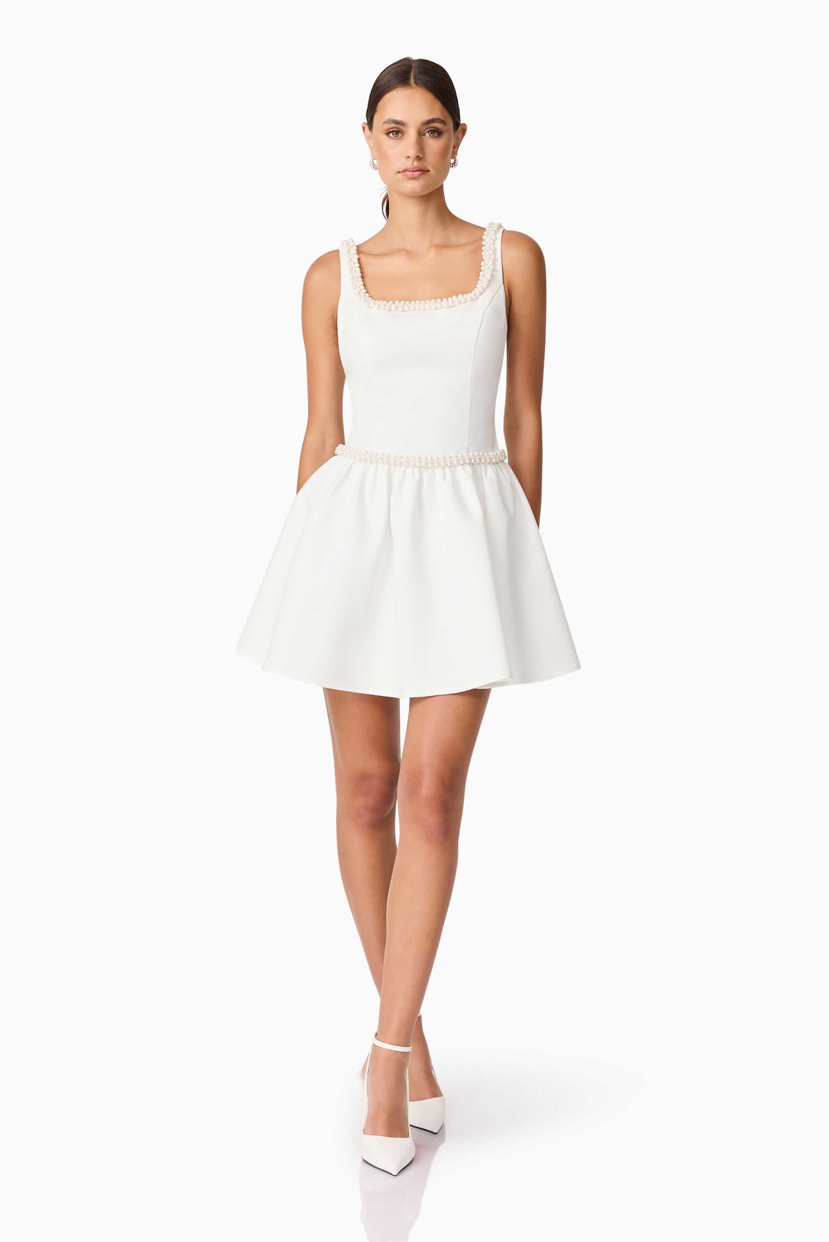 Rafaela A-Line Mini Dress in White