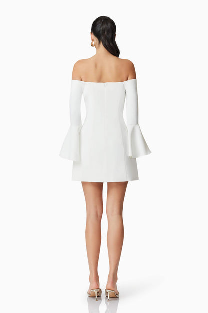 Hazelle Strapless Mini Dress in White