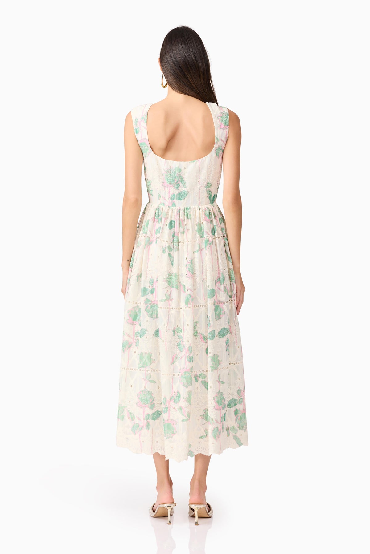Kierra Floral Midi Dress in White