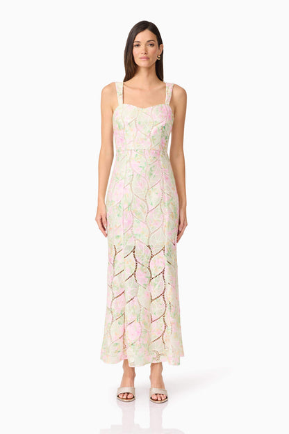 Indria Lace Maxi Dress in Floral