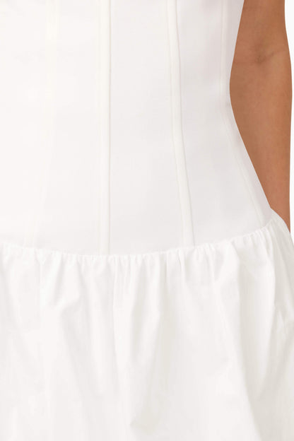 Ingrid Bubble Mini Dress in White