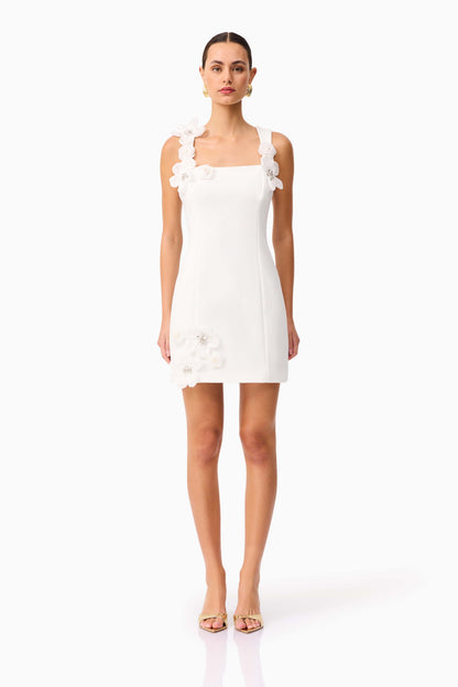 Chantelle Floral Mini Dress in White