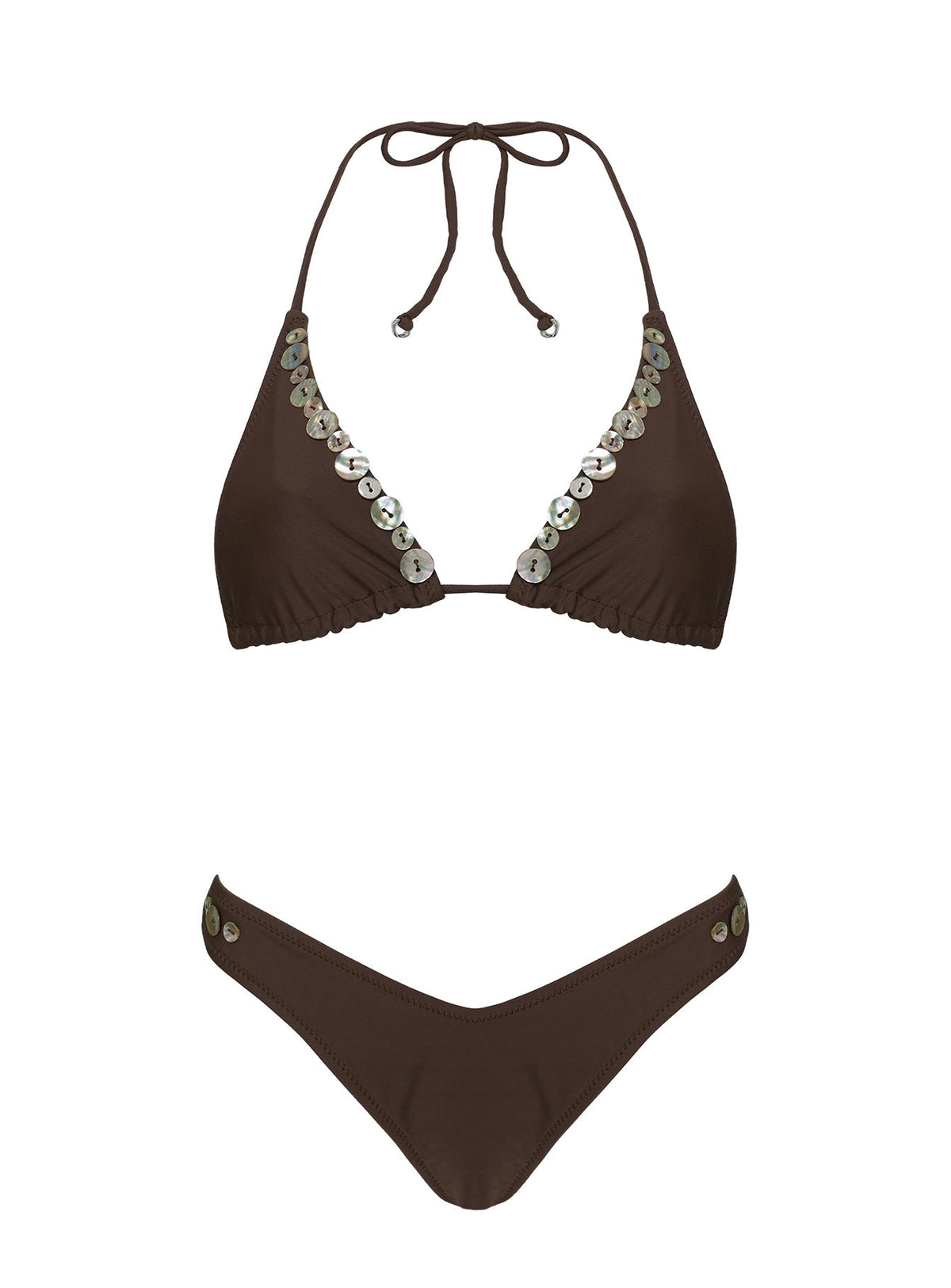 Edita Triangle Bikini Top Brown