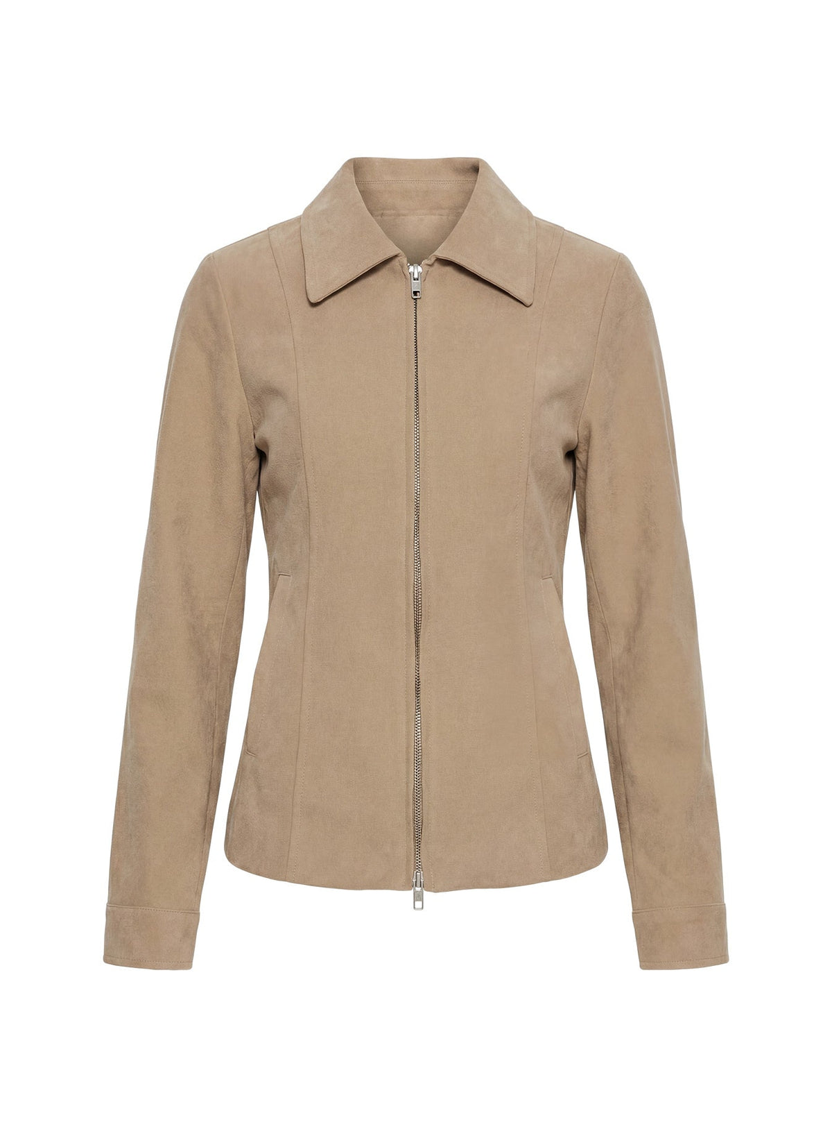 Ryzen Faux Suede Fitted Jacket Stone