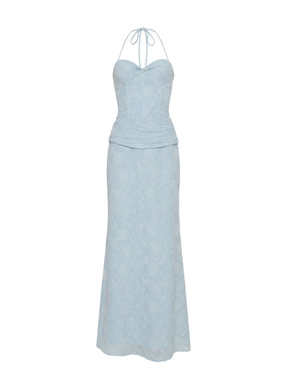 Love from Portofino Corset Maxi Dress Blue