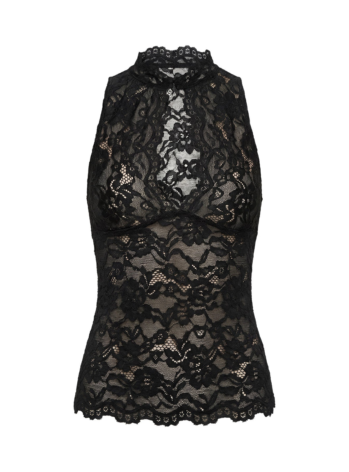 Quinbie Lace Sleeveless Top Black