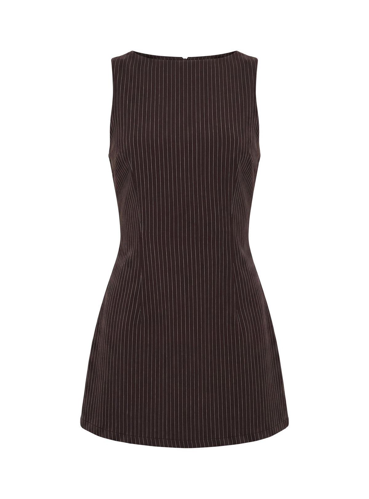 Yumiko Romper Brown Pinstripe