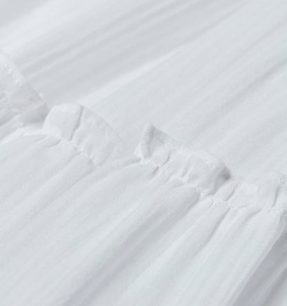 The Ellie Nap Dress - White Shadow Stripe