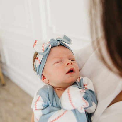 Knit Headband Bow - Slugger