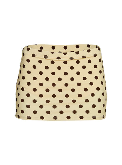 Tenya Swim Skort Yellow / Brown Polka Dot