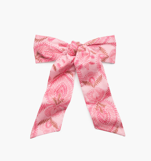The Belle Bow - Pink Palm Ikat