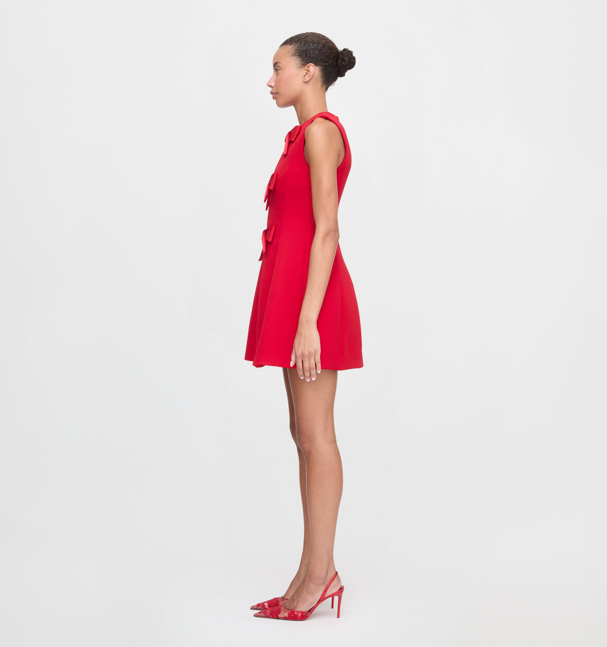The Blythe Bow Dress - Red with Red Bows