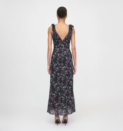 The Cassie Dress - Navy Scallop Bow Chintz