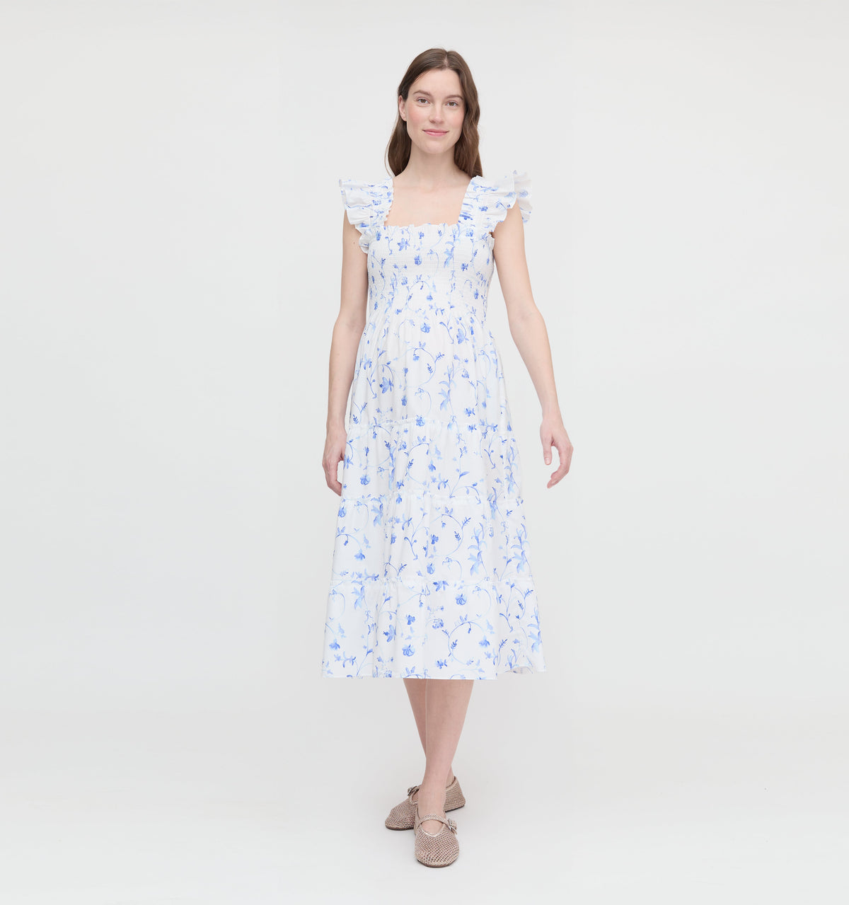 The Maternity Ellie Nap Dress - Blue Botanical