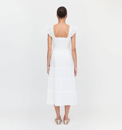 The Ellie Nap Dress - White Shadow Stripe