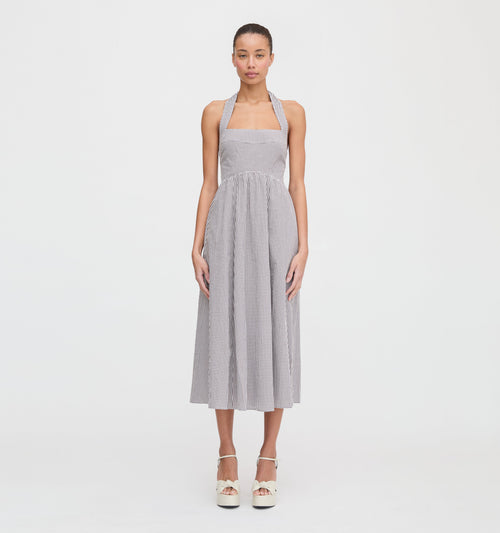 The Fleur Midi Dress - Chocolate Gingham