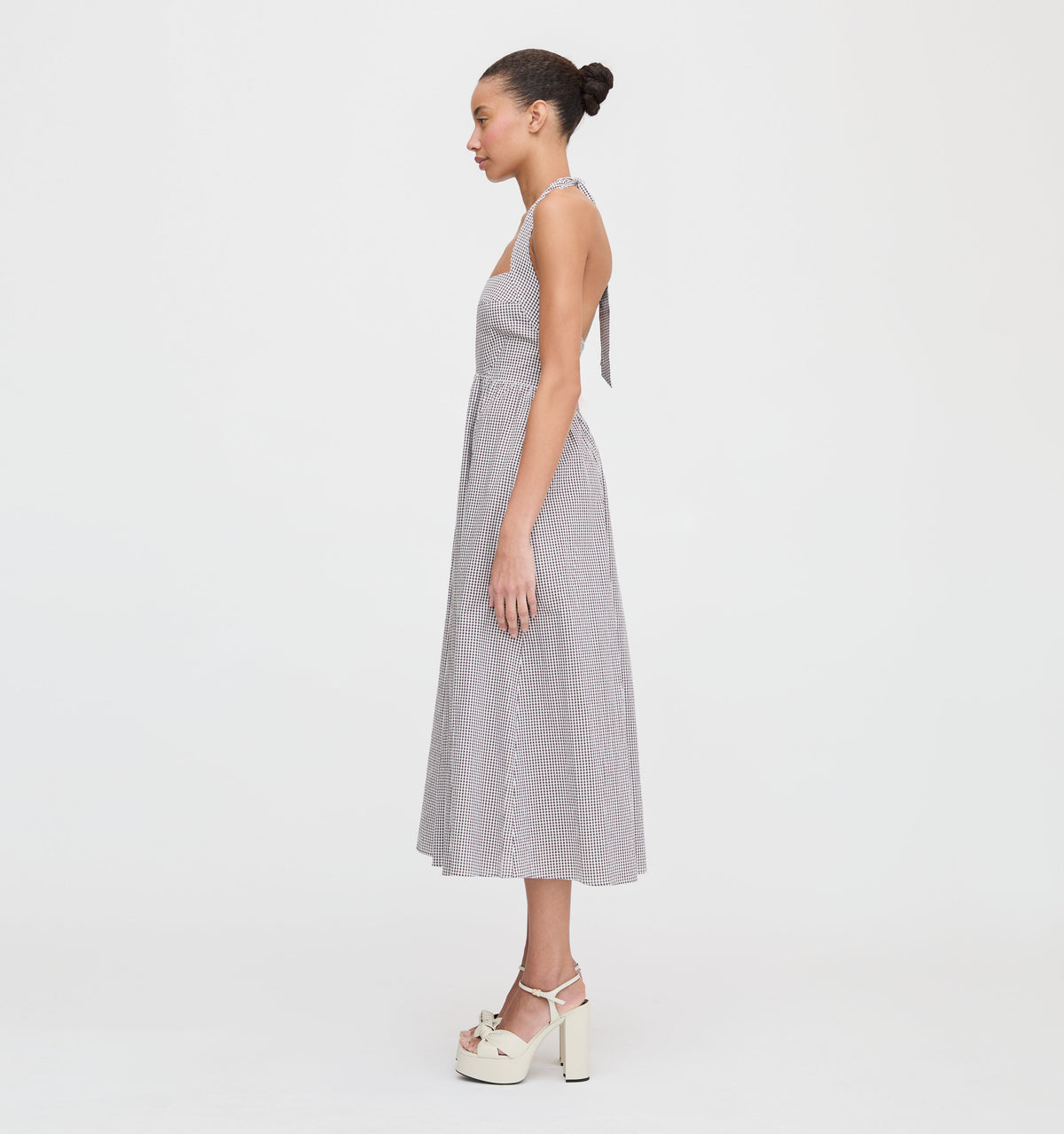The Fleur Midi Dress - Chocolate Gingham