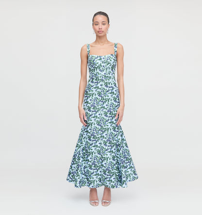 The Marietta Dress - Blue Pressed Flowers