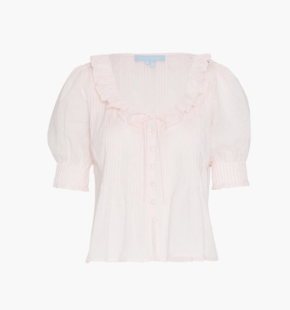 The Camri Top - Powder Pink Swiss Dot