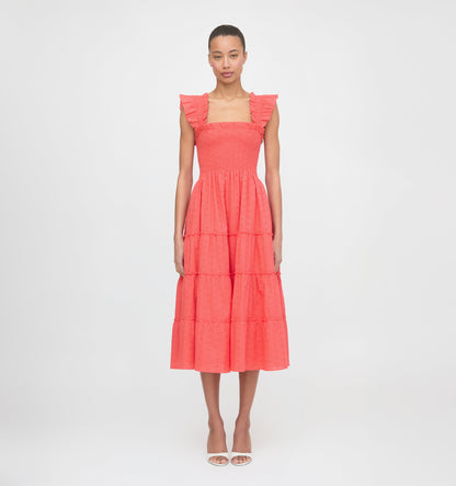 The Ellie Nap Dress - Coral Daisy Broderie