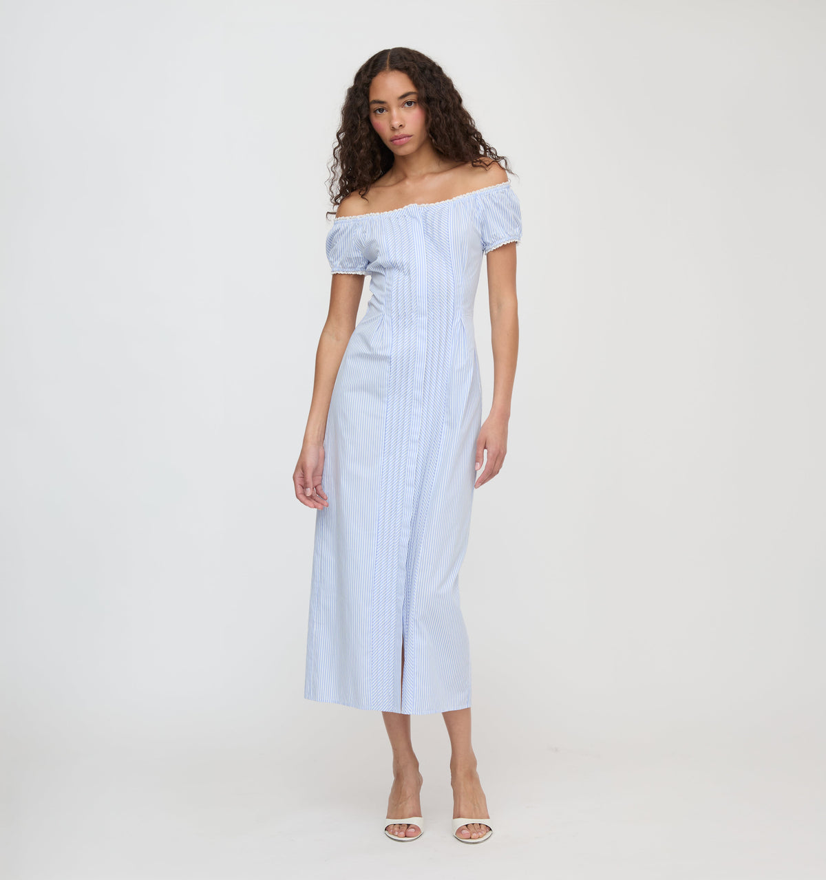 The Madison Dress - Blue/White Stripe