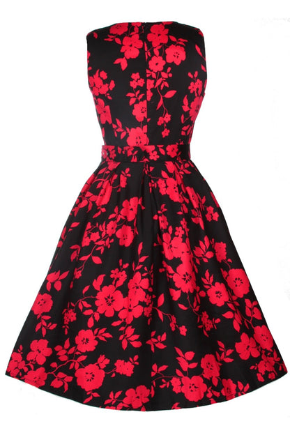 Annie Red Floral Swing Dress