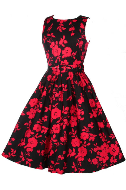 Annie Red Floral Swing Dress