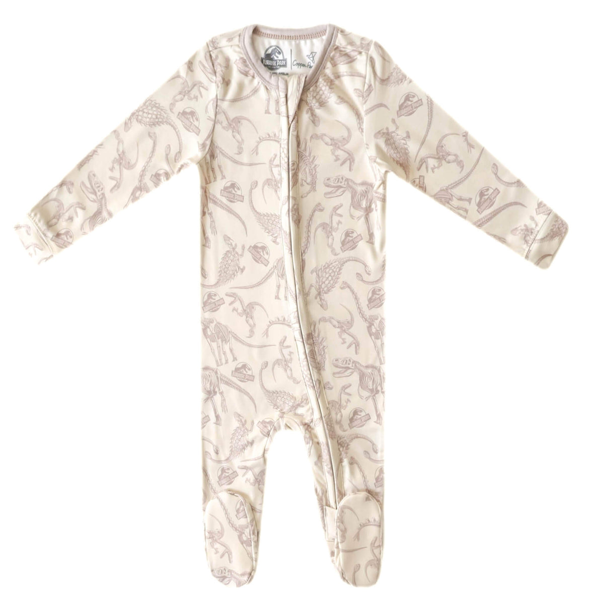 Zip-Up Footie Pajama - Jurassic Park Fossils