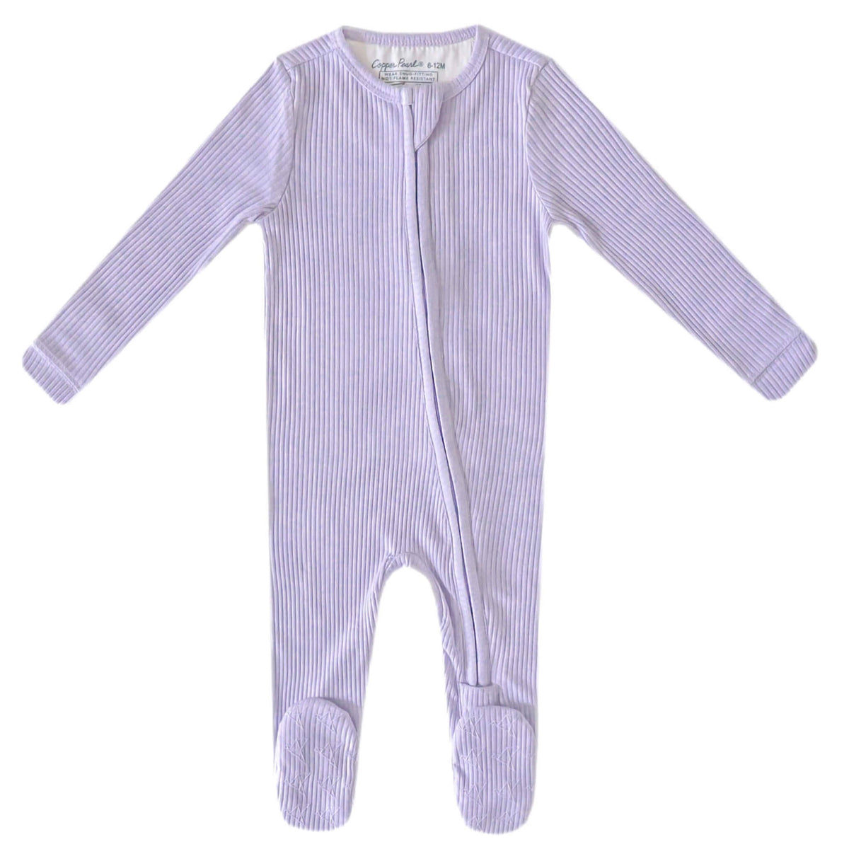 Rib Knit Zip-Up Footie Pajama - Periwinkle