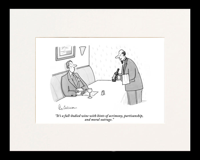 A Full-Bodied Wine Cartoon Print
