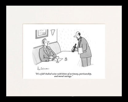 A Full-Bodied Wine Cartoon Print
